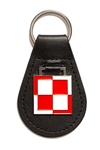 Polish Air Force Insignia Leather Key Chain.  Size is approx 3.75" x 2".