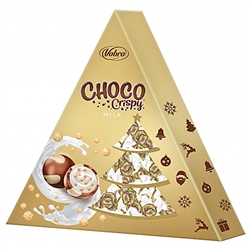 Choco Crispy is a perfect fusion of the taste of milk and white chocolate filled with cocoa or milk cream enriched with crunchy malt balls. Modern, cardboard packaging of various weights allows you to enjoy the pralines alone or with your loved ones.