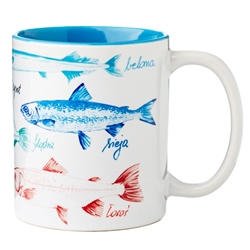 Patterns fresh from our pencil! Polish fish are the best in the world and everyone knows it. That is why the mug was created with the greatest pride of Polish cooks. Mug names 8 varieties of fish in Polish. Made in Poland