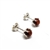 Round Cherry Amber Sterling Silver Stud Earrings