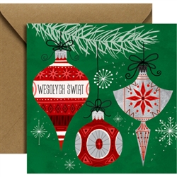 High quality, thick stock was used to make this card. The inside is blank. 
â€‹Inscription:WesoÅ‚ych ÅšwiÄ…t  translated: Merry Christmas Card size 6" x 6" - 15cm x 15cm.
â€‹Made in Poland