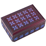Brown Box with Blue Flowers