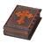 This beautiful wooden box is made to look like a book. A cross adorns the lid. Two-toned wood stains complete the piece. Handmade in Poland's Tatra Mountain region. Size is approx 5" x 3.75" x 2".