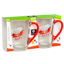 Pair of Polish drink glasses in a gift box. Glasses are 4.5" tall and made in Poland. Capacity is 300ml (10 oz.)