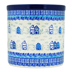 Polish Pottery 6" Utensil Holder. Hand made in Poland. Pattern U4939 designed by Maria Starzyk.