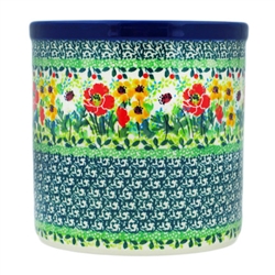 Polish Pottery 6" Utensil Holder. Hand made in Poland. Pattern U5015 designed by Teresa Liana.