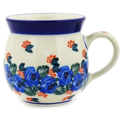 Polish Pottery 6 oz. Bubble Mug. Hand made in Poland and artist initialed.