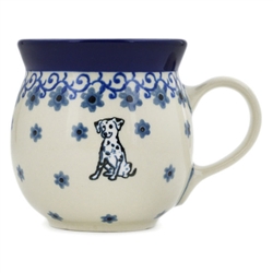 Polish Pottery 6 oz. Bubble Mug. Hand made in Poland and artist initialed.