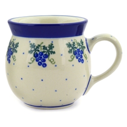 Polish Pottery 6 oz. Bubble Mug. Hand made in Poland and artist initialed.