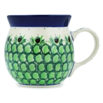 Polish Pottery 6 oz. Bubble Mug. Hand made in Poland. Pattern U206 designed by Anna Fryc.