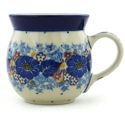 Polish Pottery 6 oz. Bubble Mug. Hand made in Poland. Pattern U4654 designed by Maria Starzyk.