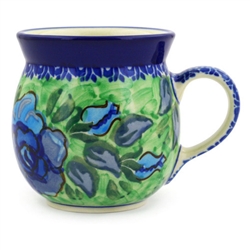 Polish Pottery 6 oz. Bubble Mug. Hand made in Poland. Pattern U1482 designed by Agnieszka Damian.