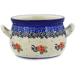 Polish Pottery 4" Bouillon Cup. Hand made in Poland and artist initialed.