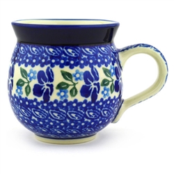 Polish Pottery 11 oz. Bubble Mug. Hand made in Poland and artist initialed.