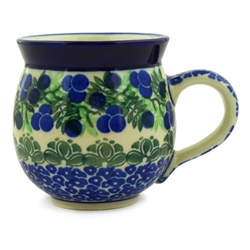 Polish Pottery 11 oz. Bubble Mug. Hand made in Poland and artist initialed.