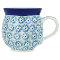 Polish Pottery 11 oz. Bubble Mug. Hand made in Poland. Pattern U5023 designed by Teresa Liana.