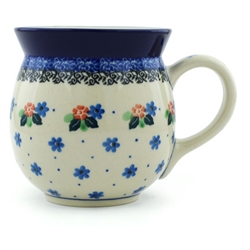 Polish Pottery 16 oz. Bubble Mug. Hand made in Poland and artist initialed.