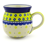 Polish Pottery 16 oz. Bubble Mug. Hand made in Poland and artist initialed.