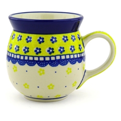 Polish Pottery 16 oz. Bubble Mug. Hand made in Poland and artist initialed.