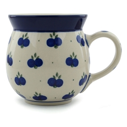 Polish Pottery 16 oz. Bubble Mug. Hand made in Poland and artist initialed.