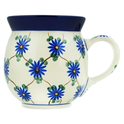 Polish Pottery 16 oz. Bubble Mug. Hand made in Poland and artist initialed.