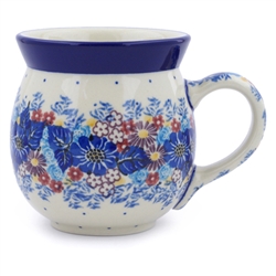 Polish Pottery 16 oz. Bubble Mug. Hand made in Poland. Pattern U4654 designed by Maria Starzyk.