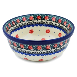 Polish Pottery 6" Cereal/Berry Bowl. Hand made in Poland and artist initialed.