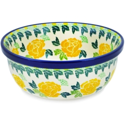 Polish Pottery 6" Cereal/Berry Bowl. Hand made in Poland and artist initialed.