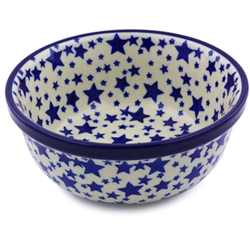 Polish Pottery 6" Cereal/Berry Bowl. Hand made in Poland and artist initialed.