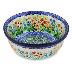 Polish Pottery 6" Cereal/Berry Bowl. Hand made in Poland. Pattern U4893 designed by Teresa Liana.