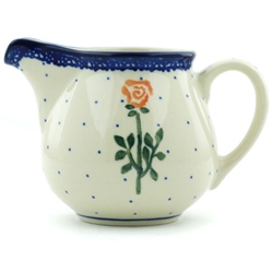 Polish Pottery 8 oz. Creamer. Hand made in Poland and artist initialed.