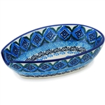 Polish Pottery 5" Spoon Rest. Hand made in Poland. Pattern U4427 designed by Teresa Liana.