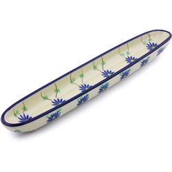 Polish Pottery 12" Olive Serving Dish. Hand made in Poland and artist initialed.