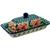 Polish Pottery 9" Butter Dish. Hand made in Poland. Pattern U985 designed by Honorata Kedzierska.