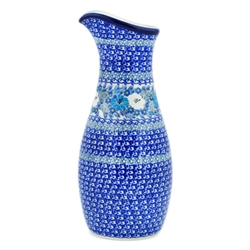 Polish Pottery 10.5" Carafe. Hand made in Poland. Pattern U4976 designed by Teresa Liana.