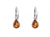 Petite Cognac Amber Teardrop Earrings, with a sterling silver French hook. Size is approx .6' x .25". Amber is soft, only slightly harder than talc, and should be treated with care.