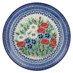 Polish Pottery 10.5" Dinner Plate. Hand made in Poland. Pattern U4953 designed by Maria Starzyk.