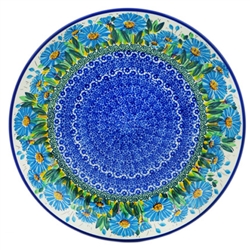 Polish Pottery 10.5" Dinner Plate. Hand made in Poland. Pattern U4973 designed by Maria Starzyk.