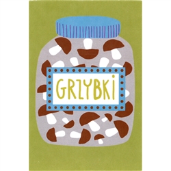 Post Card Inscription: Grzybki post card size 4" x 6" - 10cm x 15cm.