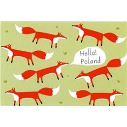 Post Card Inscription: Hello! Poland post card size 4" x 6" - 10cm x 15cm.