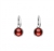 Petite Cherry Amber Round Earrings, with a sterling silver French hook. Size is approx 0.6' x .25". Amber is soft, only slightly harder than talc, and should be treated with care.