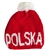 Display your Polish heritage!  Grey stretch ribbed-knit winter cap with the word Poland next to the Polish flag. Easy care acrylic fabric.  Once size fits most. Made In Poland.
