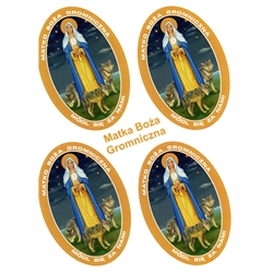 Set of 4 stickers of Our Lady of the Blessed Thunder Candle