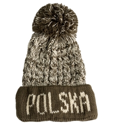 Display your Polish heritage!.  Stretch ribbed-knit winter cap with the word Polska Easy care acrylic fabric. Once size fits most. Made In Poland.