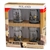 A set of four shot glasses decorated with scenes from the city of Krakow.. Hand Wash Only
