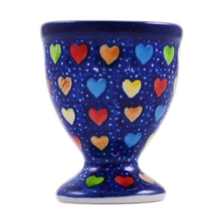 Polish Pottery 2.4" Egg Cup. Hand made in Poland. Pattern U4835 designed by Teresa Liana.