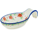 Polish Pottery 7" Spoon Rest. Hand made in Poland and artist initialed.