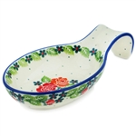 Polish Pottery 7" Spoon Rest. Hand made in Poland and artist initialed.