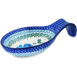 Polish Pottery 7" Spoon Rest. Hand made in Poland. Pattern U4471 designed by Ewelina Galka.