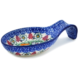 Polish Pottery 7" Spoon Rest. Hand made in Poland. Pattern U4236 designed by Ewa Karbownik.